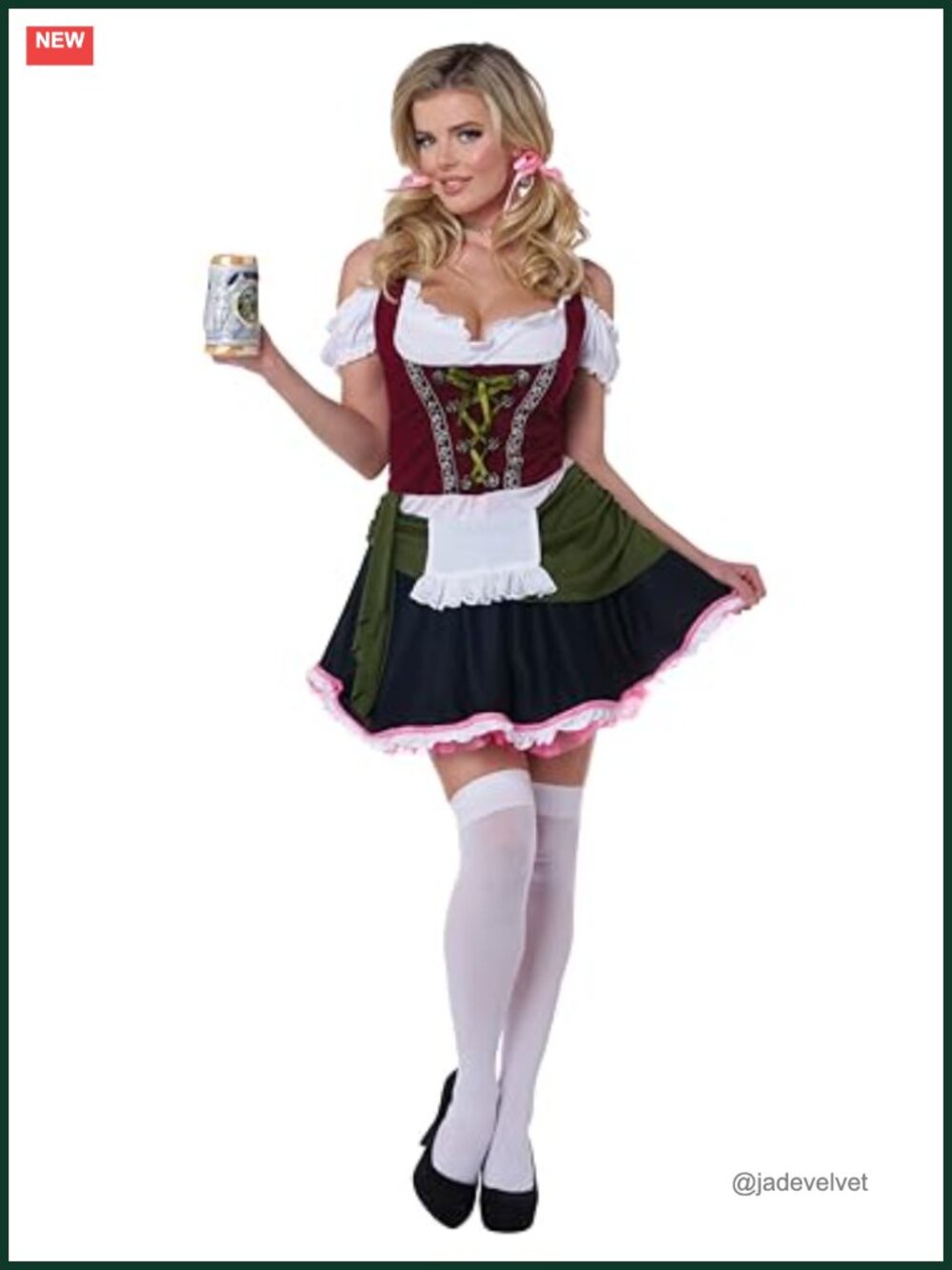 Bavarian Bar Maid Costume with Hair Bows and Pettiskirt